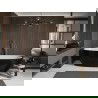 Baignoire Mexen Bilbao libre de 180 x 90 cm, blanche/noire, vidage gris gun brossé - 51311809075-66