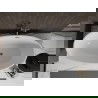 Baignoire Mexen Bilbao libre de 180 x 90 cm, blanche/noire, vidage gris gun brossé - 51311809075-66