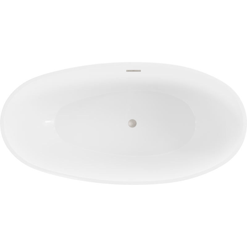 Mexen Bilbao baignoire autoportante 180 x 90 cm, blanche/noire, trop-plein nickel brossé - 51311809075-97