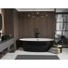 Baignoire Mexen Bilbao autoportante 180 x 90 cm, blanche/noire, trop-plein noir - 51311809075-70