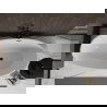 Baignoire Mexen Bilbao autoportante 180 x 90 cm, blanche/noire, trop-plein noir - 51311809075-70