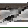 Baignoire indépendante Mexen Bilbao 180 x 90 cm, blanche/noire, évacuation en nickel brossé - 51311809075-97