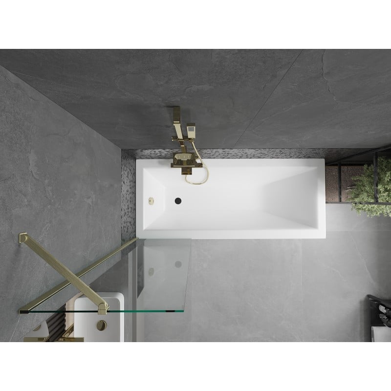 Mexen Next paroi de baignoire 1-volet 50 x 150 cm, transparent, or brossé - 895-050-000-00-00-55