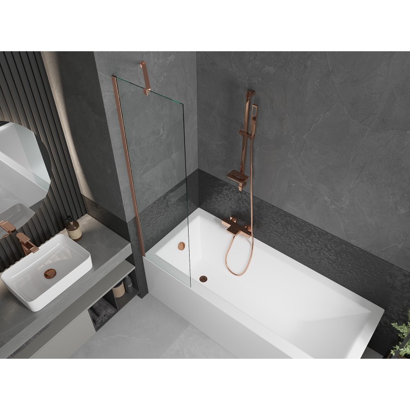 Mexen Next pare-douche à 1 panneau 50 x 150 cm, transparent, cuivre brossé - 895-050-000-00-00-65
