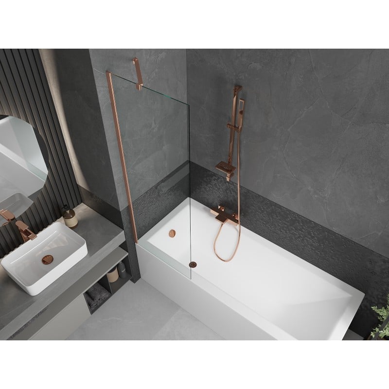 Mexen Next paroi de baignoire 1-volet 60 x 150 cm, transparent, cuivre brossé - 895-060-000-00-00-65