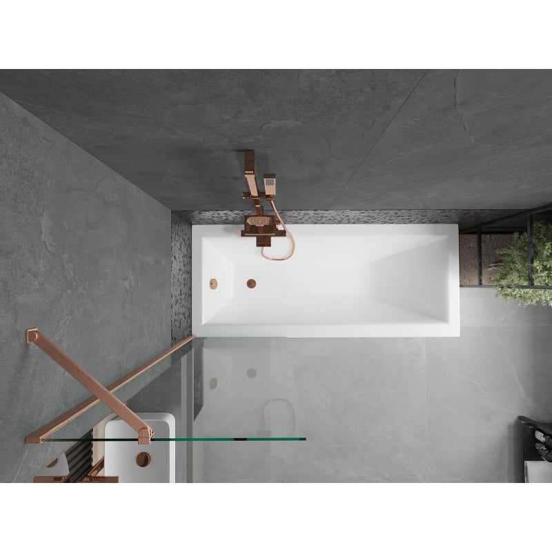 Mexen Next paroi de baignoire 1-volet 60 x 150 cm, transparent, cuivre brossé - 895-060-000-00-00-65