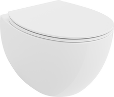 Mexen Egg cuvette wc sans bride avec abattant slim à descente lente, duroplast, blanc brillant - 30245000