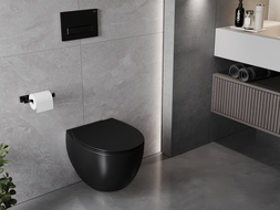 Mexen Egg cuvette WC Rimless avec abattant slim à descente lente, duroplast, noir mat - 30245070