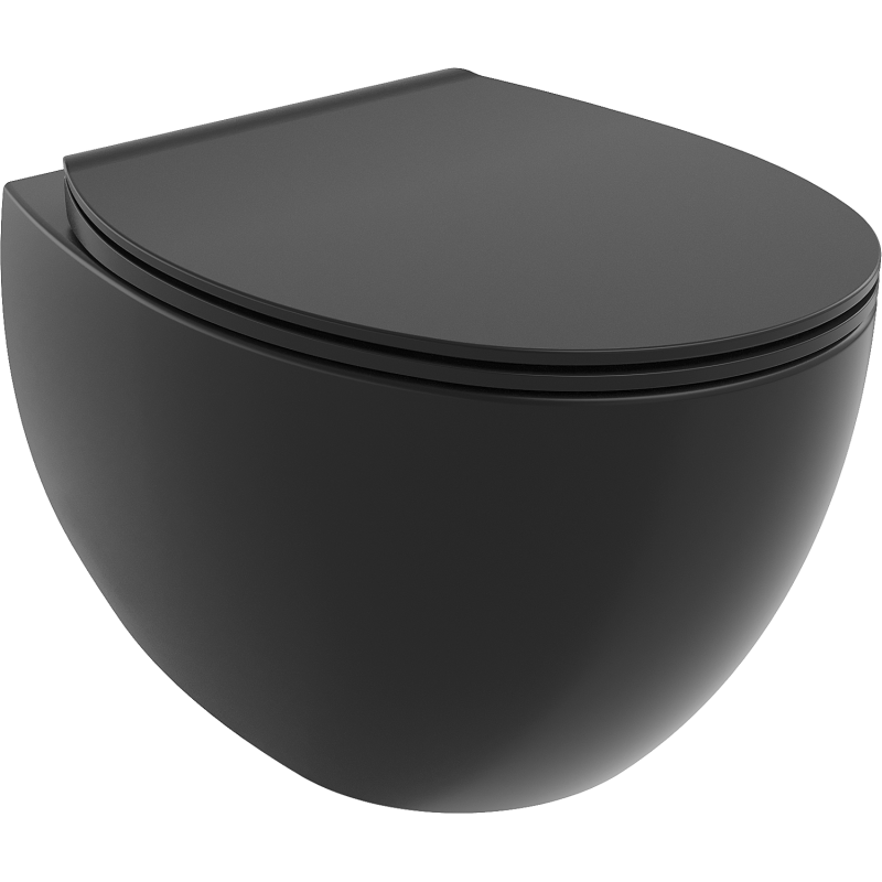 Mexen Egg cuvette WC Rimless avec abattant à descente lente slim, duroplast, noir mat - 30245070