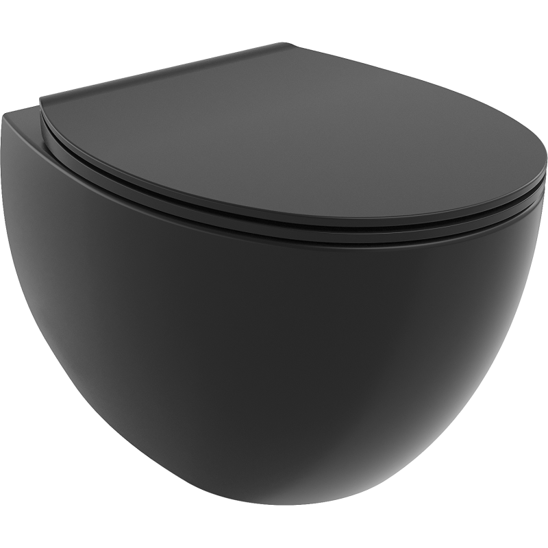 Mexen Egg cuvette WC Rimless avec abattant slim à descente lente, duroplast, noir mat - 30245070