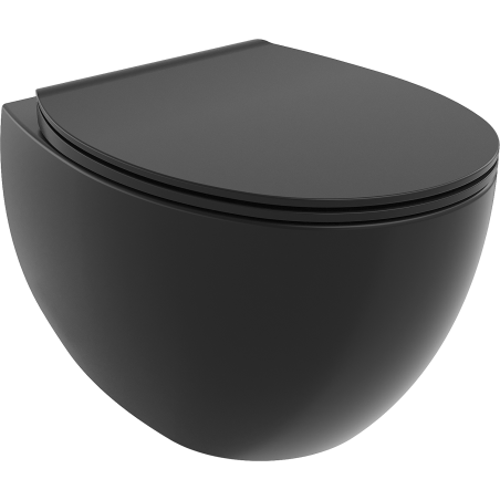 Mexen Egg cuvette WC Rimless avec abattant à descente lente slim, duroplast, noir mat - 30245070