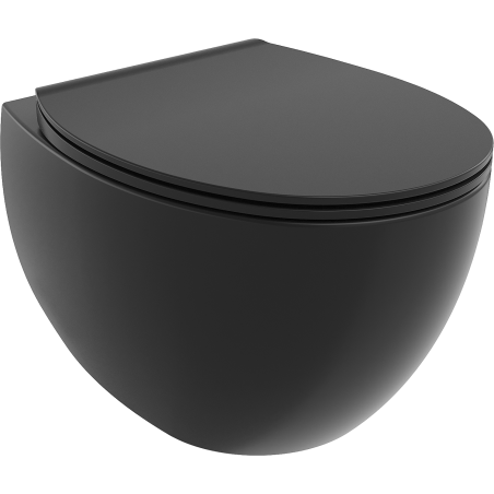 Mexen Egg cuvette WC Rimless avec abattant slim à descente lente, duroplast, noir mat - 30245070