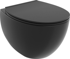 Mexen Egg cuvette WC Rimless avec abattant à descente lente slim, duroplast, noir mat - 30245070