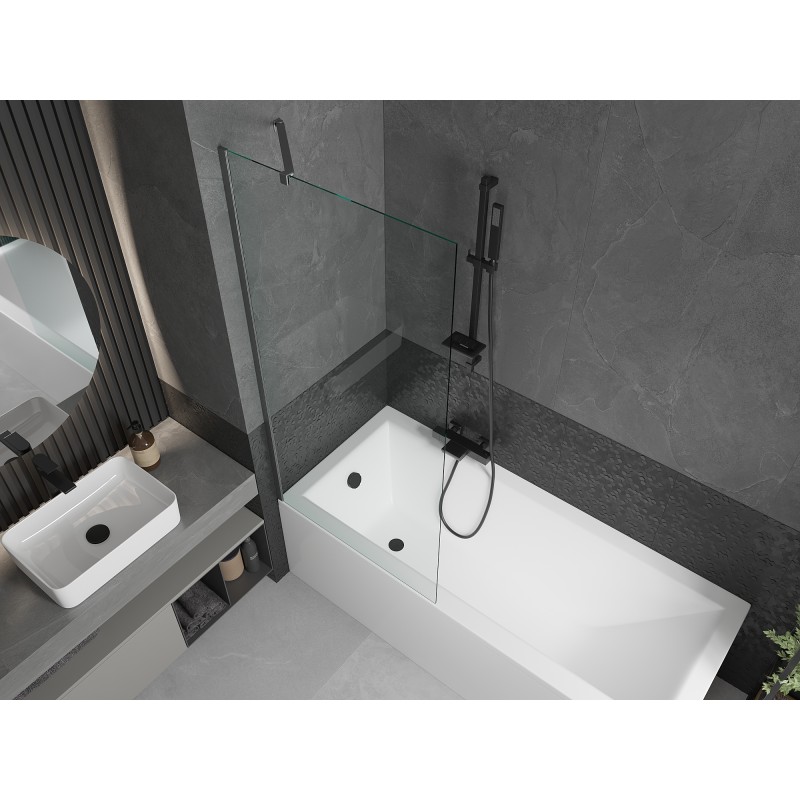 Mexen Next paroi de baignoire 1-volet 80 x 150 cm, transparent, gun gray brossé - 895-080-000-00-00-66