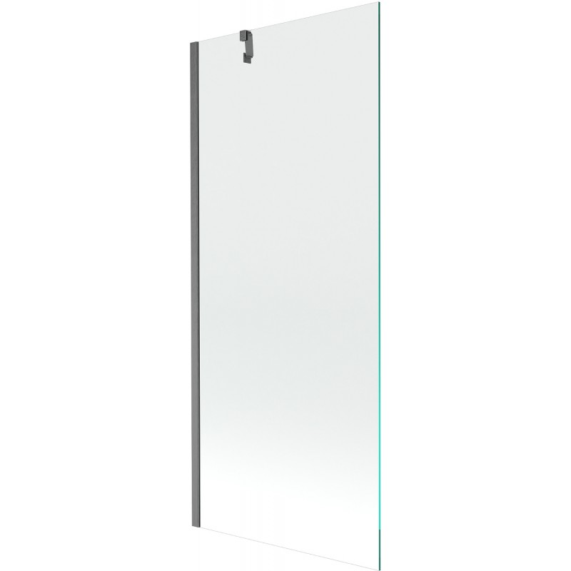 Paroi de baignoire à 1 volet 80 x 150 cm, transparent, gris métallisé brossé - 895-080-000-00-00-66