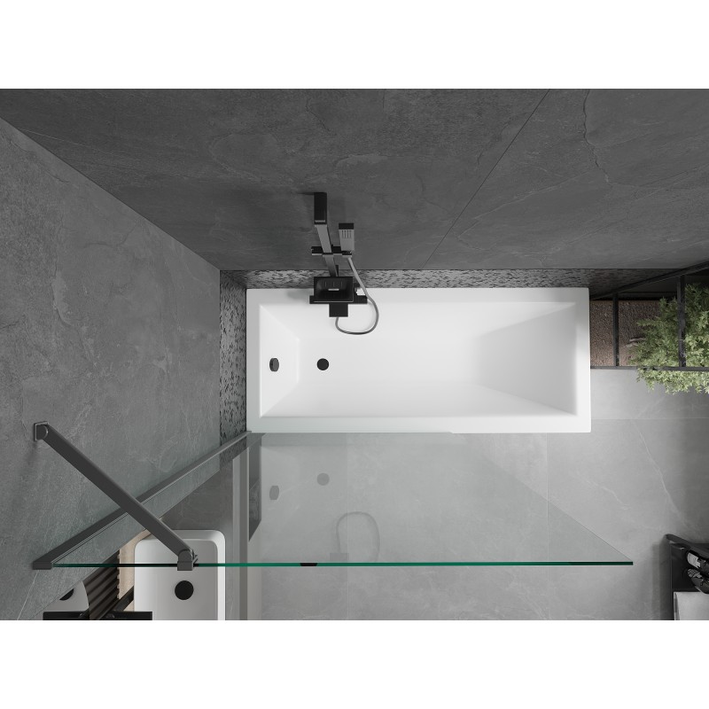 Mexen Next paroi de baignoire 1-volet 100 x 150 cm, transparent, métal canon - 895-100-000-00-00-95