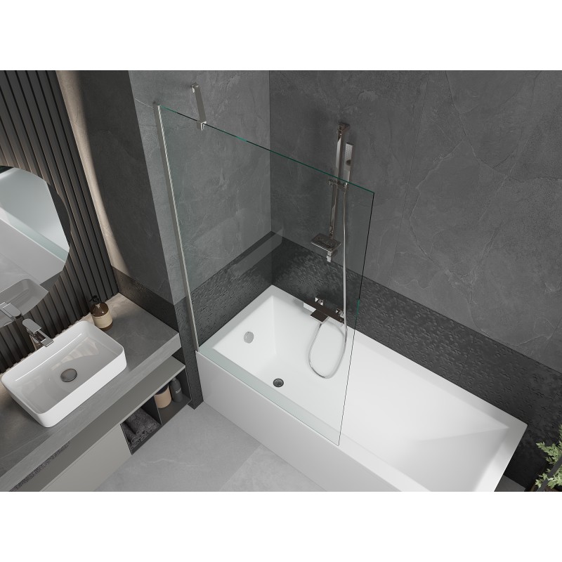 Mexen Next paroi de baignoire 1-volet 100 x 150 cm, transparent, nickel brossé - 895-100-000-00-00-97