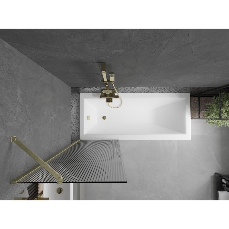 Mexen Next paroi de douche 1-volet 60 x 150 cm, rayures, doré brossé - 895-060-000-00-09-55