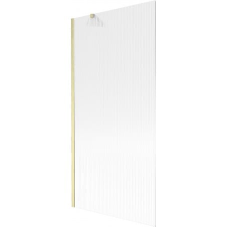 Mexen Next paroi de baignoire 1 battant 90 x 150 cm, rayures, or brossé - 895-090-000-00-09-55