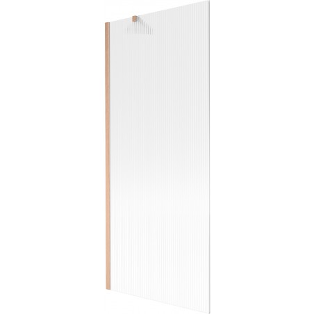Mexen Next paroi de baignoire pliante 1 volet 80 x 150 cm, rayures, cuivre brossé - 895-080-000-00-09-65