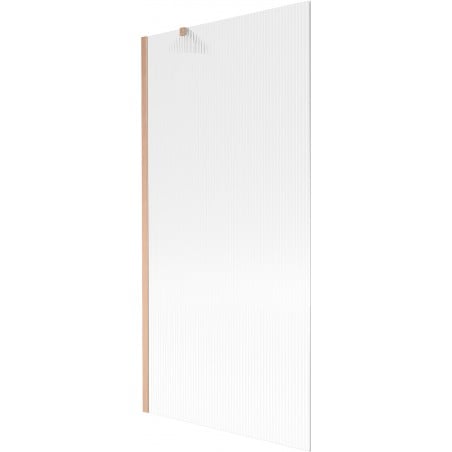 Mexen Next paroi de baignoire à 1 volet 90 x 150 cm, stries, cuivre brossé - 895-090-000-00-09-65