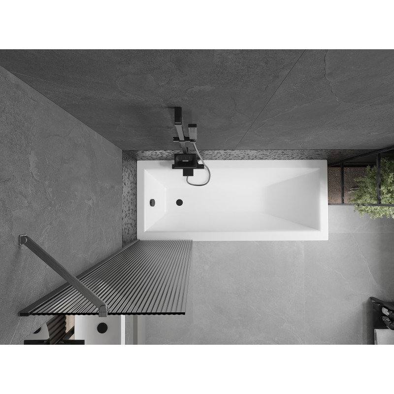 Mexen Next paroi de baignoire 1-volet 50 x 150 cm, stries, gris pistolet brossé - 895-050-000-00-09-66