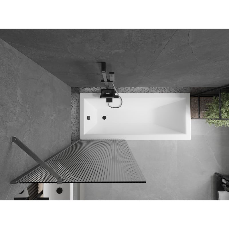 Mexen Next paroi de baignoire 1-volet 70 x 150 cm, rayures, gris canon brossé - 895-070-000-00-09-66