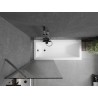 Mexen Next paroi de baignoire 1-volet 70 x 150 cm, rayures, gris canon brossé - 895-070-000-00-09-66