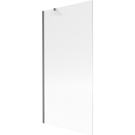 Mexen Next paroi de baignoire 1 volet 90 x 150 cm, striée, gris acier brossé - 895-090-000-00-09-66