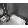 Mexen Next paroi de baignoire 1-volet 100 x 150 cm, rayures, gris canon brossé - 895-100-000-00-09-66