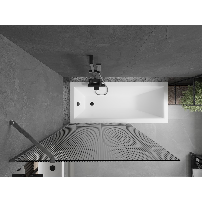 Mexen Next paroi de baignoire 1-volet 100 x 150 cm, rayures, gris canon brossé - 895-100-000-00-09-66