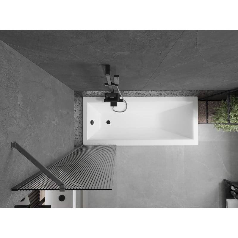 Mexen Next paroi de baignoire 1 volet 50 x 150 cm, rayures, métal gris - 895-050-000-00-09-95