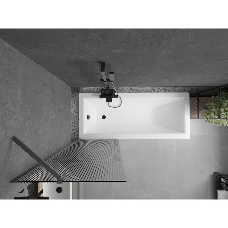 Mexen Next paroi de douche à 1 volet 60 x 150 cm, rayures, métal gun - 895-060-000-00-09-95