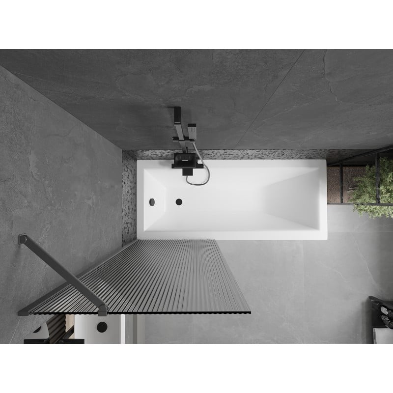 Mexen Next paroi de baignoire 1 volet 70 x 150 cm, rayures, métal canon - 895-070-000-00-09-95