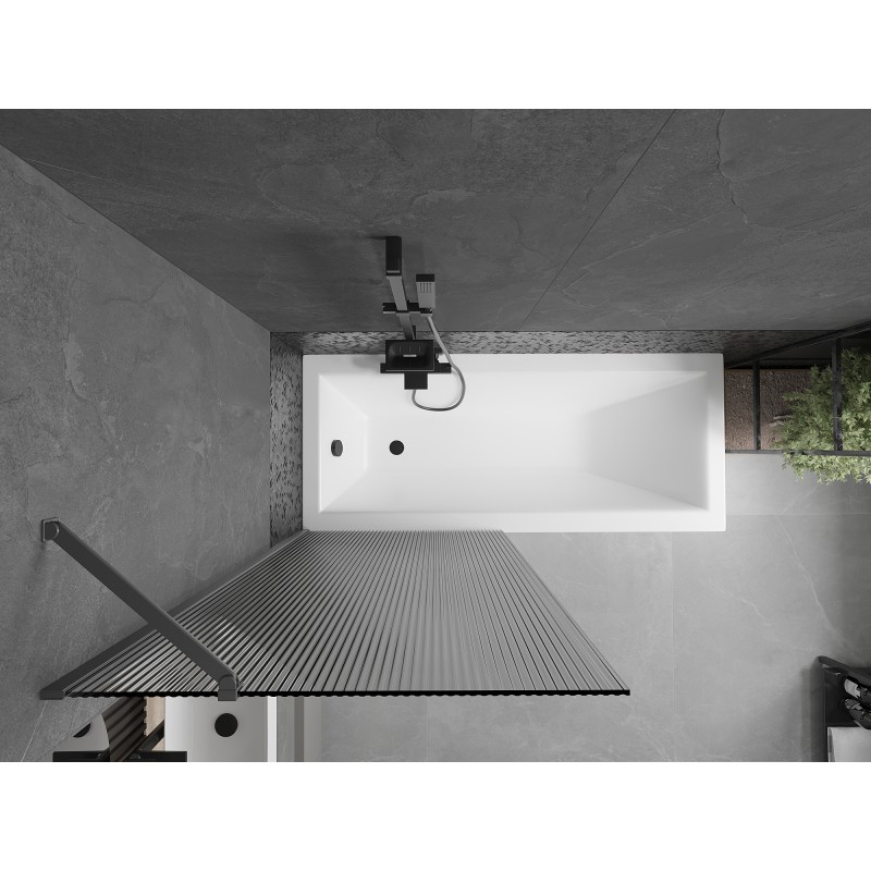 Mexen Next paroi de baignoire 1 volet 80 x 150 cm, rayures, métal canon - 895-080-000-00-09-95