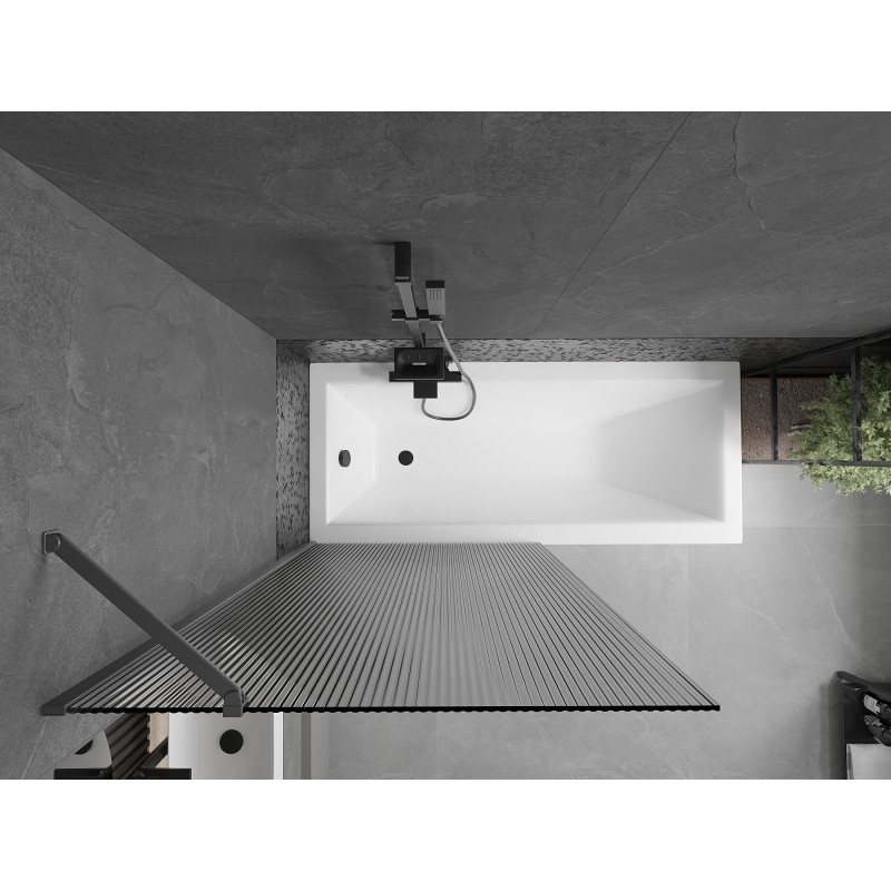 Mexen Next paroi de baignoire 1-volet 90 x 150 cm, stries, gun metal - 895-090-000-00-09-95