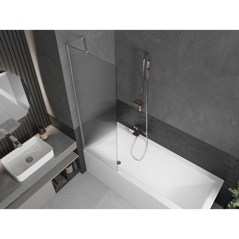 Mexen Next paroi de douche 1 volet 60 x 150 cm, rayures, nickel brossé - 895-060-000-00-09-97