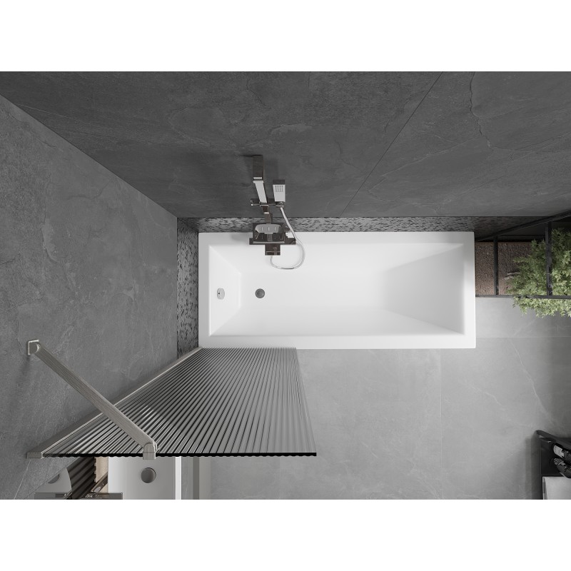 Mexen Next paroi de douche 1 volet 60 x 150 cm, rayures, nickel brossé - 895-060-000-00-09-97