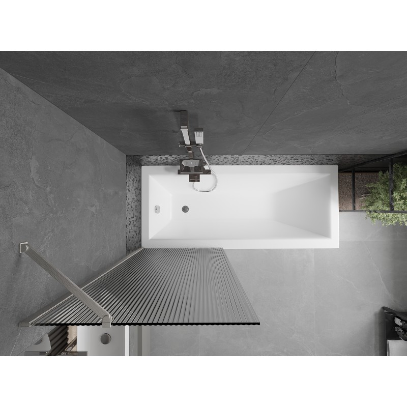 Mexen Next paroi de baignoire à un panneau 70 x 150 cm, rayures, nickel brossé - 895-070-000-00-09-97