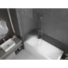 Mexen Next paroi de baignoire 1 volet 80 x 150 cm, rayures, nickel brossé - 895-080-000-00-09-97