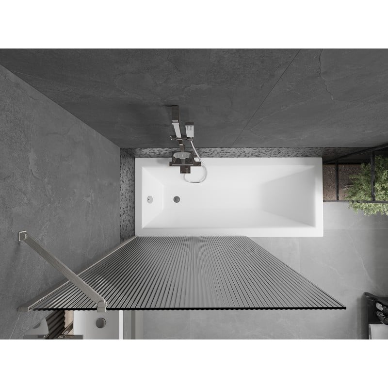 Mexen Next paroi de baignoire 1 volet 100 x 150 cm, rayures, nickel brossé - 895-100-000-00-09-97