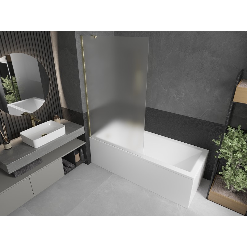 Mexen Next paroi de douche 1-volet 100 x 150 cm, givré, or brossé - 895-100-000-00-30-55