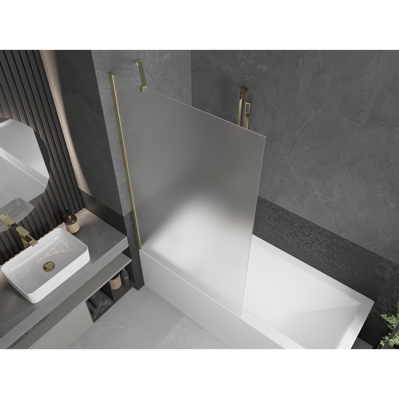 Mexen Next paroi de douche 1-volet 100 x 150 cm, givré, or brossé - 895-100-000-00-30-55