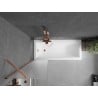 Mexen Next paroi de baignoire à 1 vantail 50 x 150 cm, dépoli, cuivre brossé - 895-050-000-00-30-65