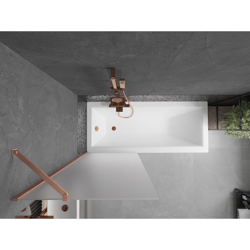 Mexen Next paroi de baignoire 1-volet 70 x 150 cm, givré, cuivre brossé - 895-070-000-00-30-65