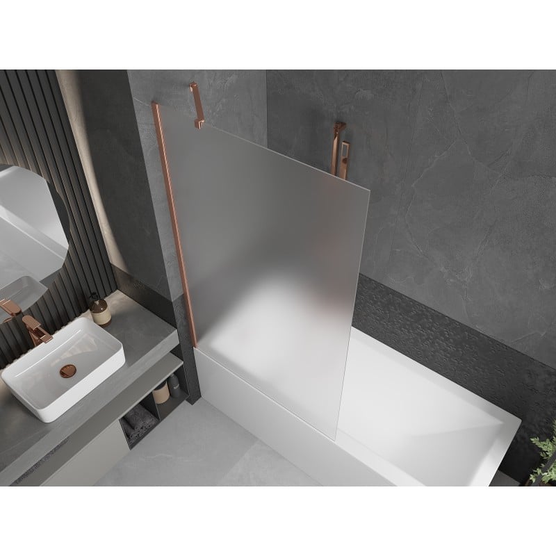 Mexen Next paroi de baignoire 1 volet 100 x 150 cm, givré, cuivre brossé - 895-100-000-00-30-65