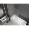 Mexen Next paroi de baignoire 1 volet 100 x 150 cm, givré, cuivre brossé - 895-100-000-00-30-65