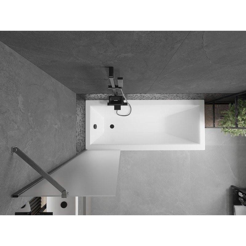 Mexen Next paroi de baignoire à 1 panneau 50 x 150 cm, givre, gris canon brossé - 895-050-000-00-30-66