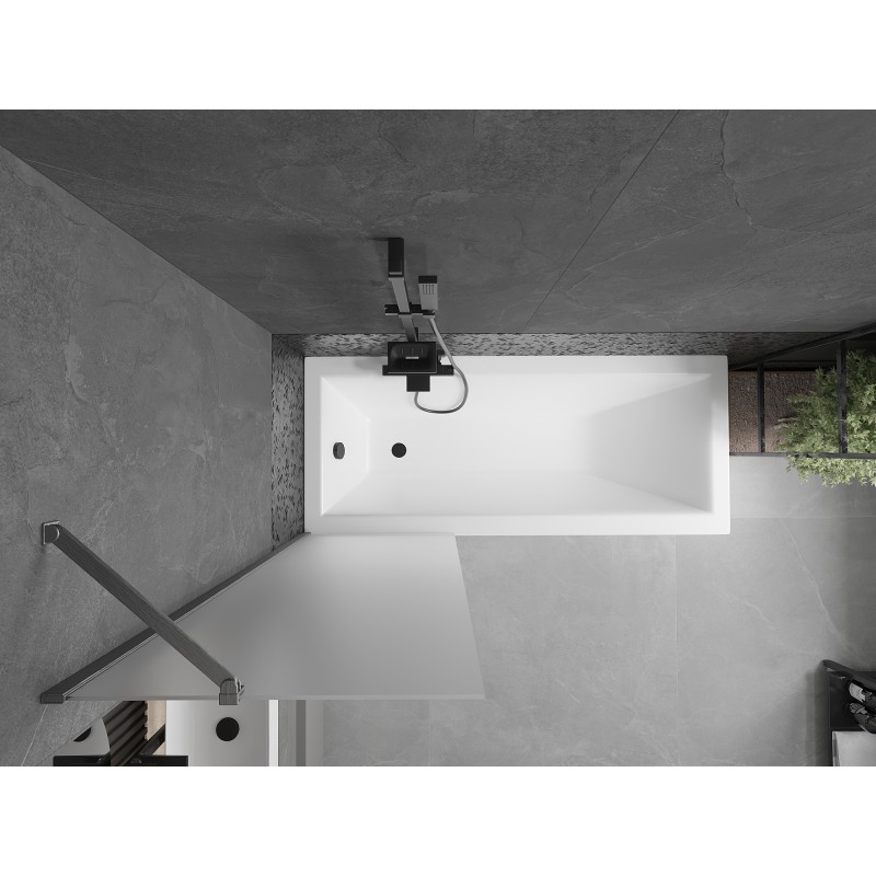 Mexen Next paroi de baignoire 1-volet 60 x 150 cm, givrée, gris canon brossé - 895-060-000-00-30-66