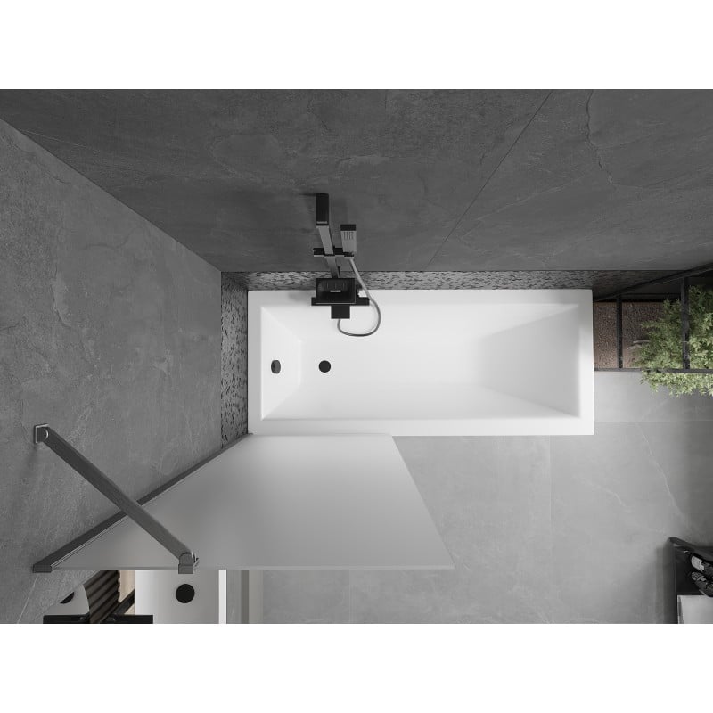 Mexen Next paroi de baignoire à 1 volet 70 x 150 cm, givré, gris canon brossé - 895-070-000-00-30-66